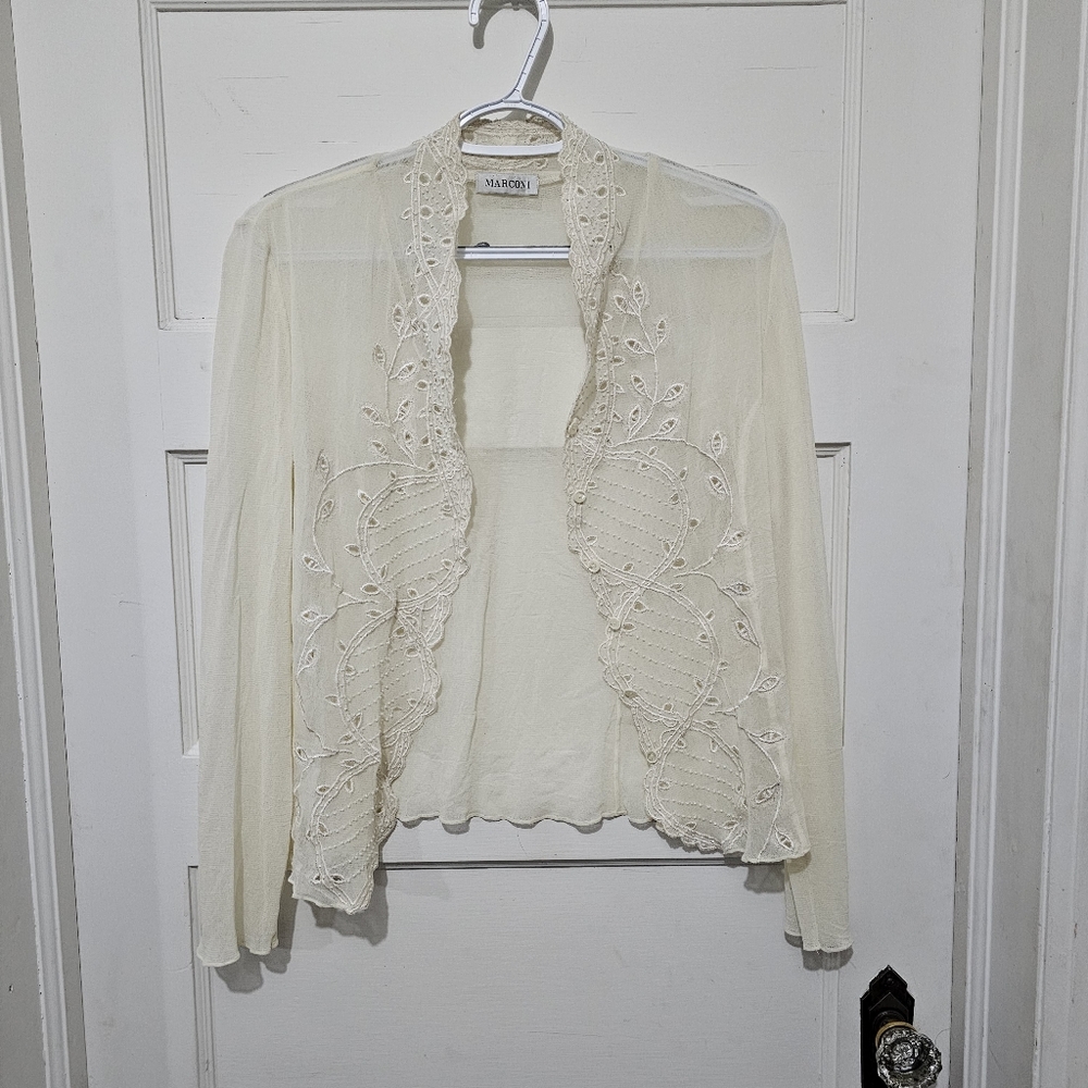 Marconi beaded lace sheer cottage core - Picture 1 of 4
